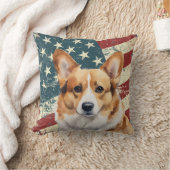 米国グランジ国旗Corgi Dog クッション (ブランケット)