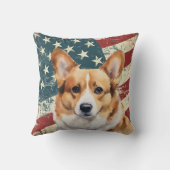 米国グランジ国旗Corgi Dog クッション (裏面)