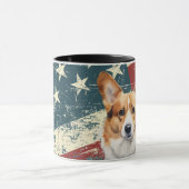 米国グランジ国旗Corgi Dog マグカップ (中央)