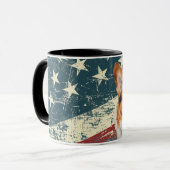 米国グランジ国旗Corgi Dog マグカップ (正面左)