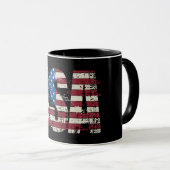 米国グランジ文字デザイン国旗 マグカップ (正面右)
