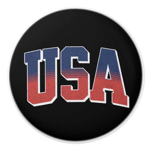 米国グランジ文字デザイン セラミックノブ (正面)