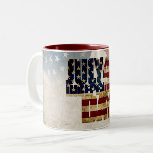 米国グランジ7月4日Independence Graphic ツートーンマグカップ