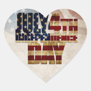 米国グランジ7月4日Independence Graphic ハートシール