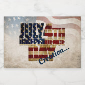 米国グランジ7月4日Independence Graphic リキュールボトルラベル (シングルラベル)