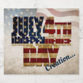 米国グランジ7月4日Independence Graphic リキュールボトルラベル (シングルラベル)