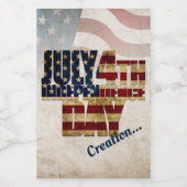 米国グランジ7月4日Independence Graphic ワインラベル (シングルラベル)