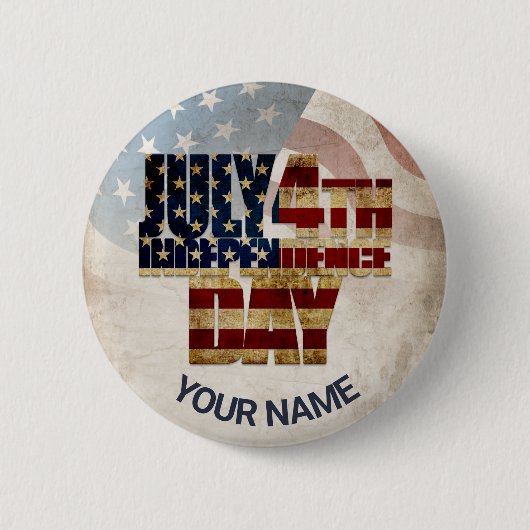 米国グランジ7月4日Independence Graphic 缶バッジ (正面)