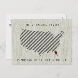 米国グリーンリネンとハートの動きのお知らせ 案内ポストカード