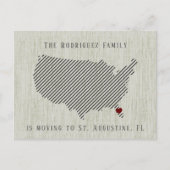 米国グリーンリネンとハートの動きのお知らせ 案内ポストカード (正面)