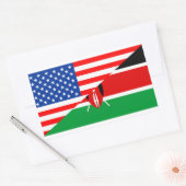 米国ケニア国半旗アメリカのシンボル 長方形シール (封筒)