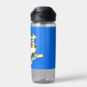 米国コネチカット州州州旗の付いたウォーターボトル ウォーターボトル (背面)