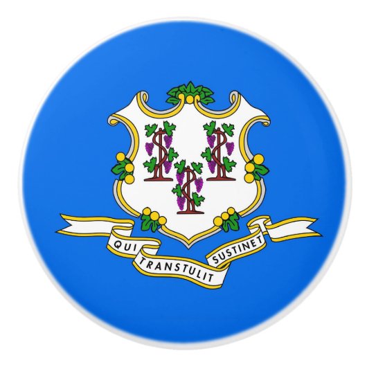 米国コネチカット州旗とセラミックノブの引っ張り セラミックノブ (正面)