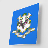 米国コネチカット州旗の壁時計 スクエア壁時計 (傾斜)