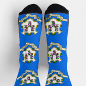 米国コネチカット州旗を持つアスレティッククルー靴下 ソックス (上部)