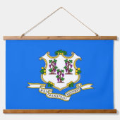 米国コネチカット州旗を持つウォールタペストリー 吊り下げ型タペストリー (正面)