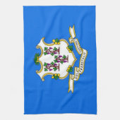 米国コネチカット州旗を持つキッチンタオル キッチンタオル (縦)