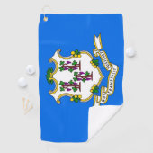 米国コネチカット州旗を持つゴルフタオル ゴルフタオル (インサイチュ)