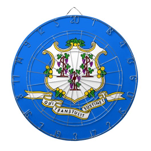 米国コネチカット州旗を持つダーツボード ダーツボード (正面)