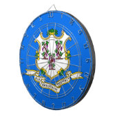 米国コネチカット州旗を持つダーツボード ダーツボード (正面右)