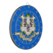 米国コネチカット州旗を持つダーツボード ダーツボード (正面左)