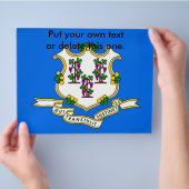 米国コネチカット州旗を持つチラシ チラシ (手)