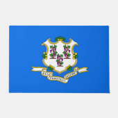 米国コネチカット州旗を持つドア州 ドアマット (正面)