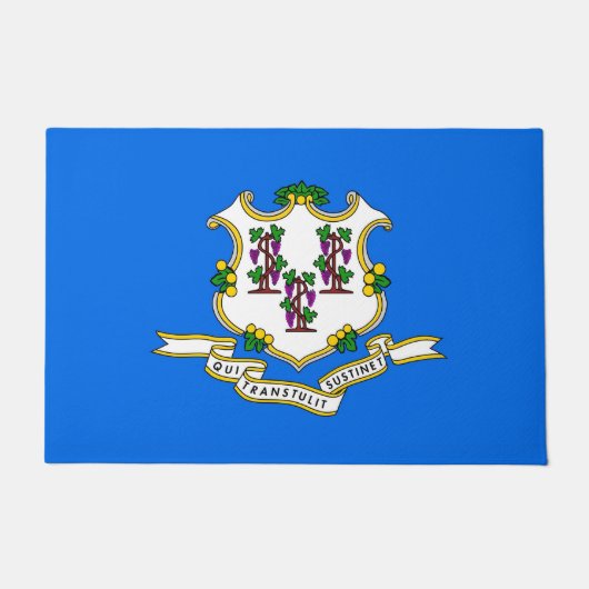 米国コネチカット州旗を持つドア州 ドアマット (正面)