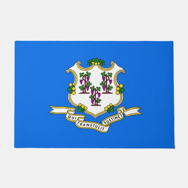 米国コネチカット州旗を持つドア州 ドアマット (正面)