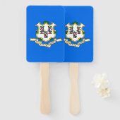 米国コネチカット州旗を持つハンドファンのセット ハンドファン (正面&裏面)