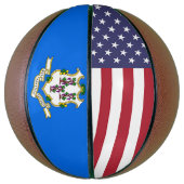 米国コネチカット州旗を持つフルサイズバスケットボール バスケットボール (縦)