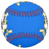 米国コネチカット州旗を持つ愛国的なソフトボール ソフトボール (裏面)