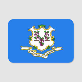 米国コネチカット州旗を持つ愛国的な名前タグ 名札