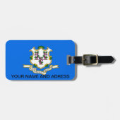 米国コネチカット州旗を持つ荷物タグ ラゲッジタグ (正面横)