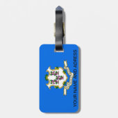 米国コネチカット州旗を持つ荷物タグ ラゲッジタグ (裏面縦)