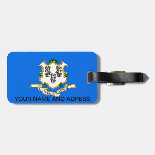米国コネチカット州旗を持つ荷物タグ ラゲッジタグ (裏面横)