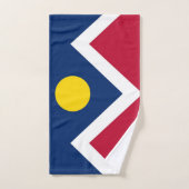 米国コロラド州デンバーシティ州旗を持つハンドタオル ハンドタオル (ハンドタオル)