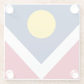 米国コロラド州デンバー州旗を持つガラスコースター ガラスコースター (裏面)