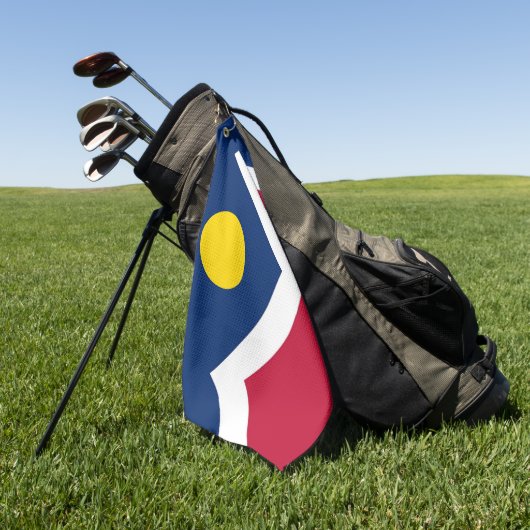 米国コロラド州デンバー州旗を持つゴルフタオル ゴルフタオル (グリーン)