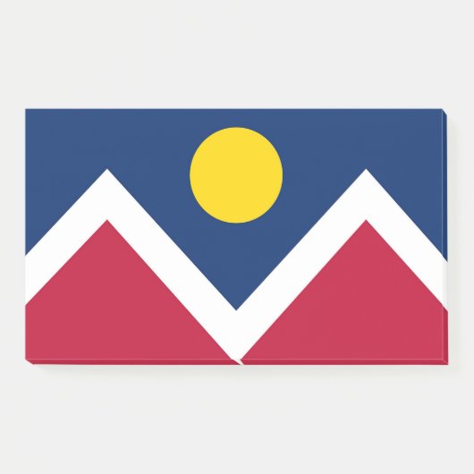 米国コロラド州デンバー州旗を持つノート ポストイット (正面)