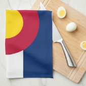 米国コロラド州旗の付いたキッチンタオル キッチンタオル (四つ折り)