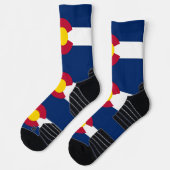 米国コロラド州旗を持つアスレティッククルー靴下 ソックス (左)