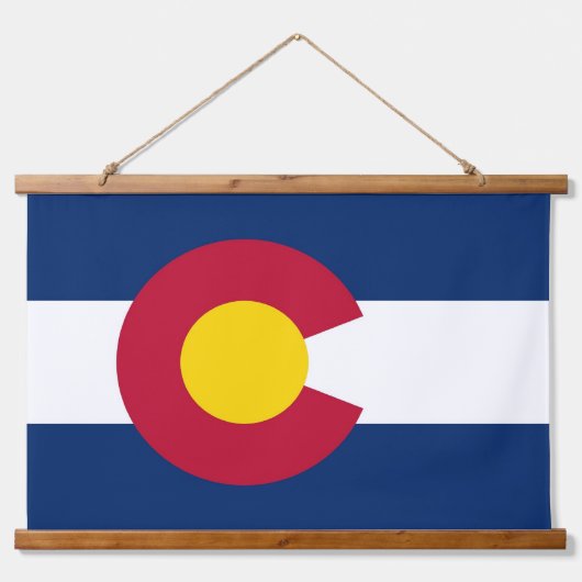 米国コロラド州旗を持つウォールタペストリー 吊り下げ型タペストリー (正面)