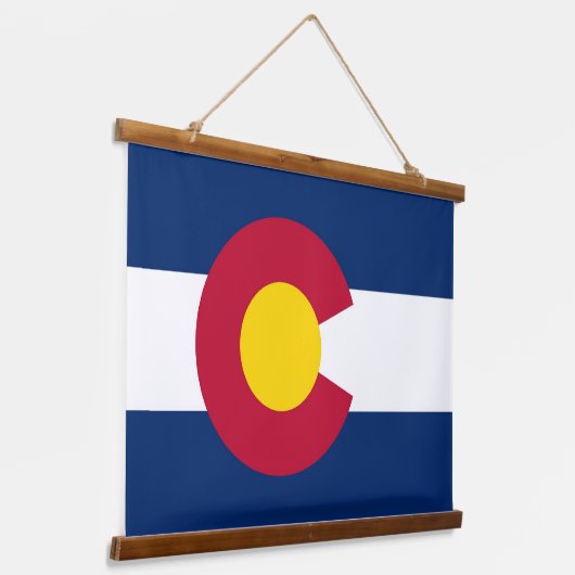 米国コロラド州旗を持つウォールタペストリー 吊り下げ型タペストリー (傾斜あり)