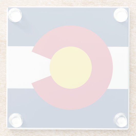 米国コロラド州旗を持つガラスコースター ガラスコースター (裏面)