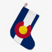 米国コロラド州旗を持つクリスマスストッキング スモールクリスマスストッキング (正面 (吊り時))