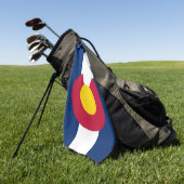 米国コロラド州旗を持つゴルフタオル ゴルフタオル (グリーン)