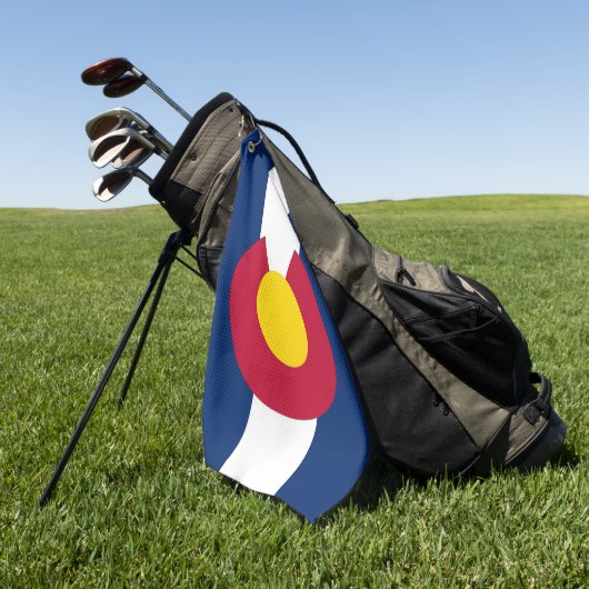 米国コロラド州旗を持つゴルフタオル ゴルフタオル (グリーン)