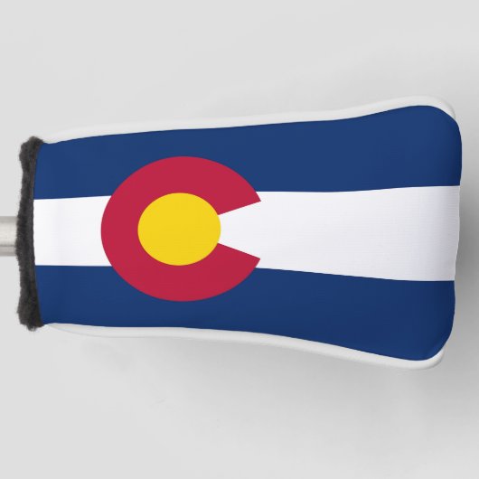 米国コロラド州旗を持つゴルフパターカバー ゴルフヘッドカバー (正面)