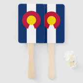 米国コロラド州旗を持つハンドファンのセット ハンドファン (正面&裏面)